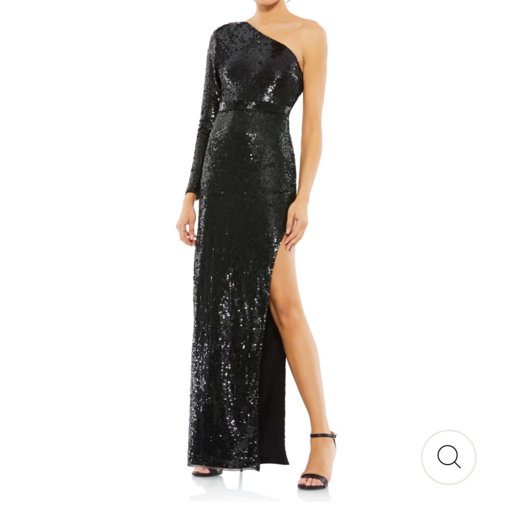 Mac duggal sequin one long sleeve dress gown